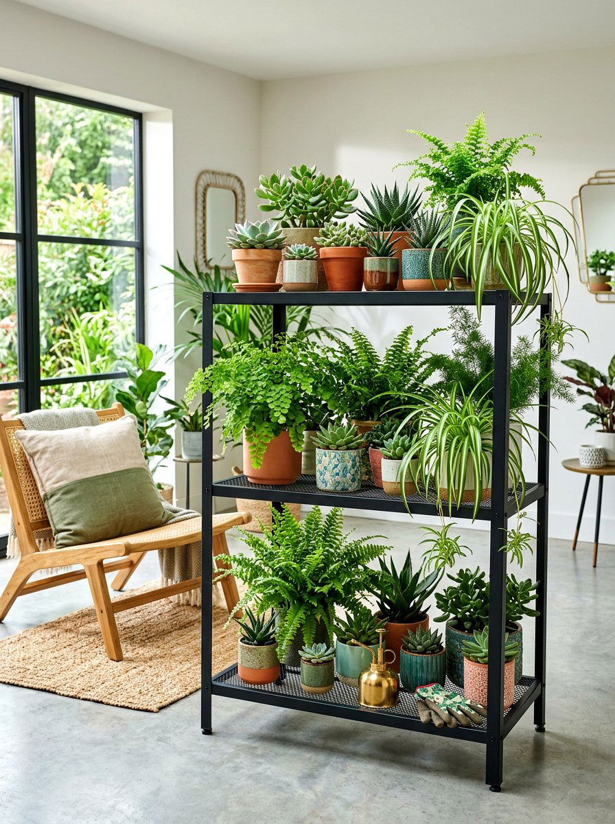 Multi Tiered Plant Stand - 30 apartment patio ideas
