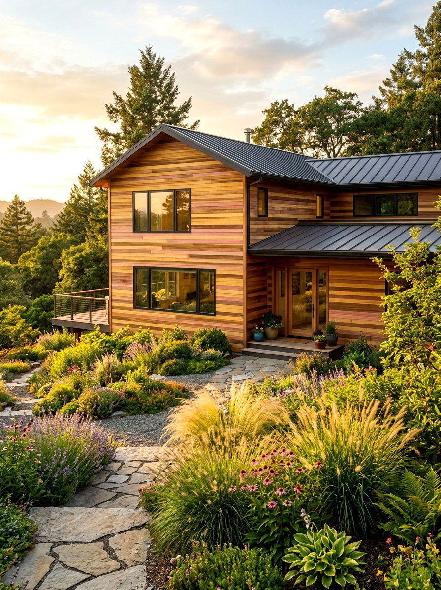 Multi Tonal Cedar Planks - 30 cedar siding exterior ideas