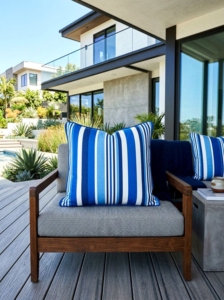 Multi Width Striped Porch Cushion - 30 striped outdoor cushion porch ideas