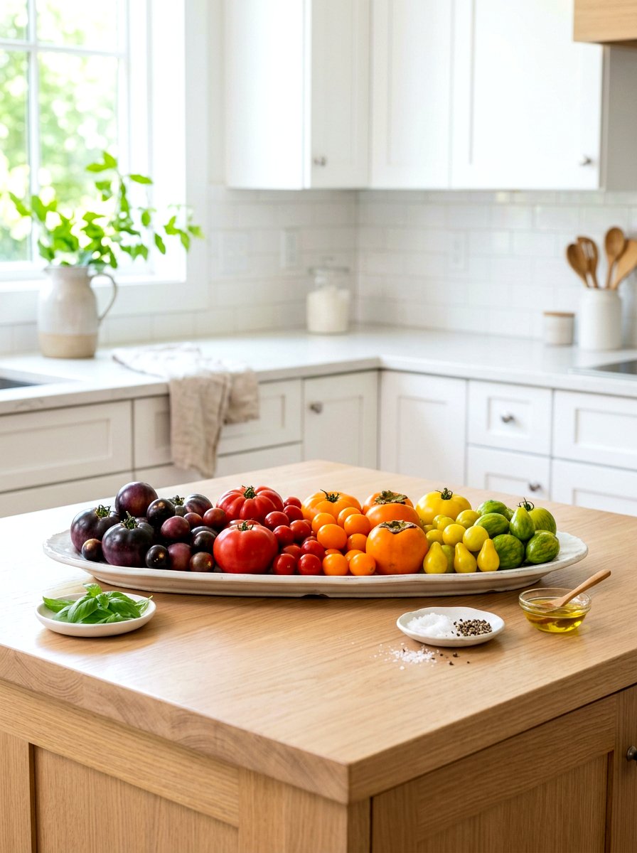 Multi color tomato centerpiece - 30 tomato tablescape ideas