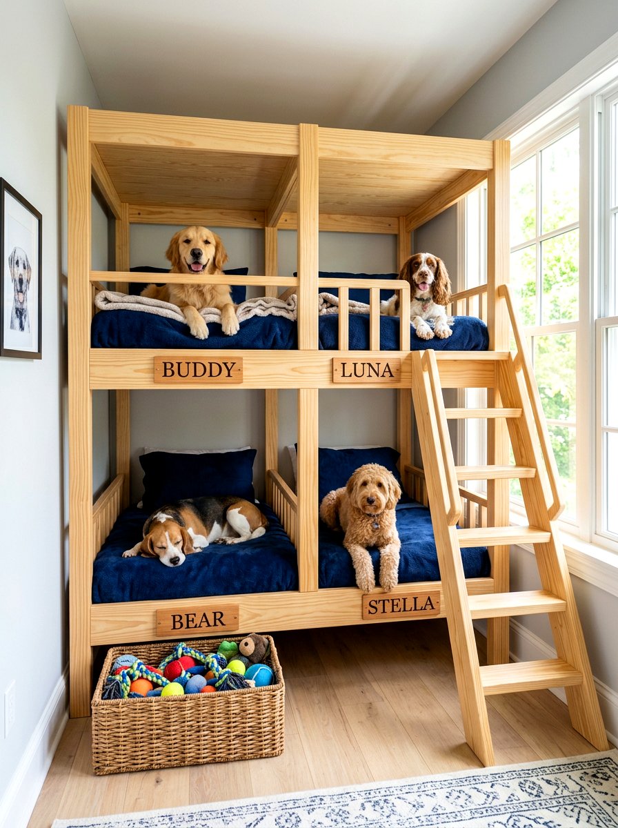 Multi dog bunk beds - 30 Pinterest dog room ideas