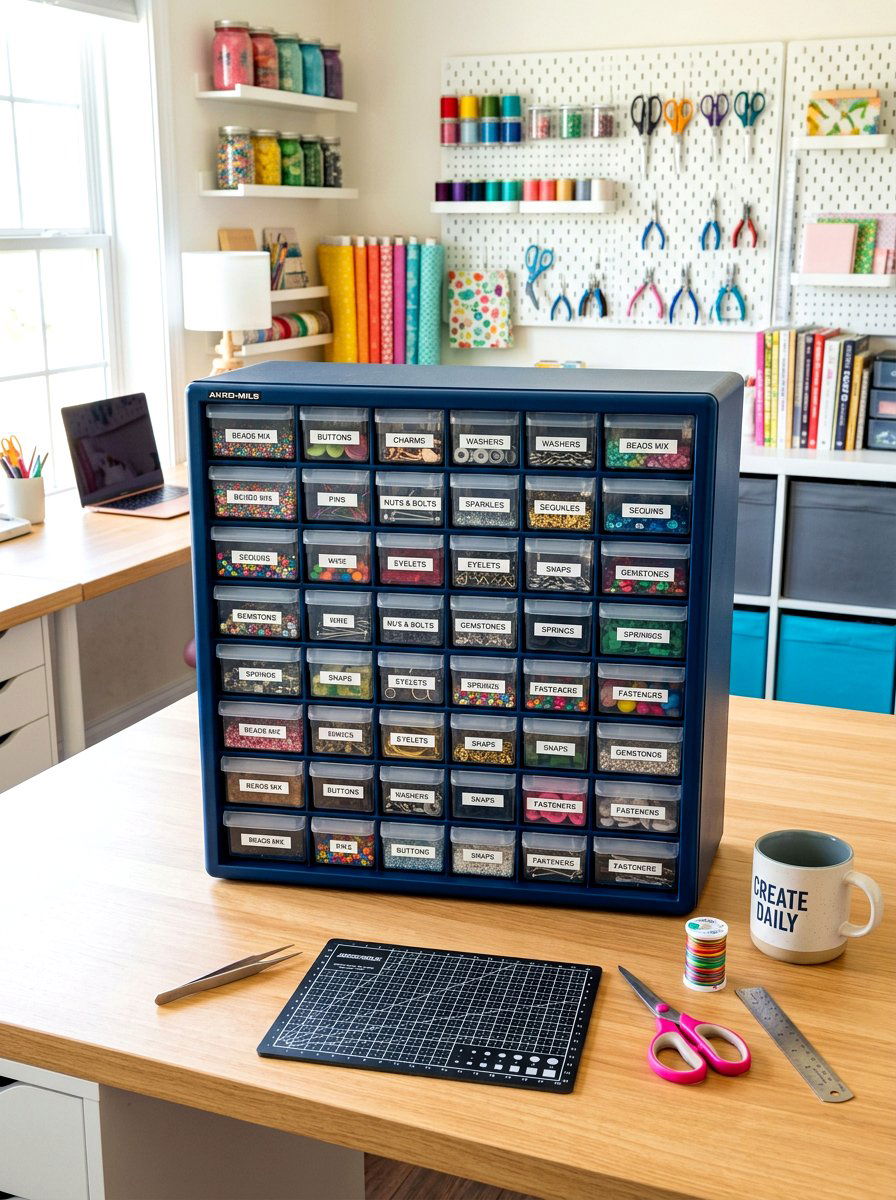 Multi drawer parts cabinet - 30 small tool organizer ideas