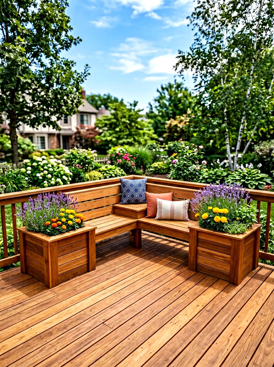 Multi level bench planters - 30 deck planter ideas