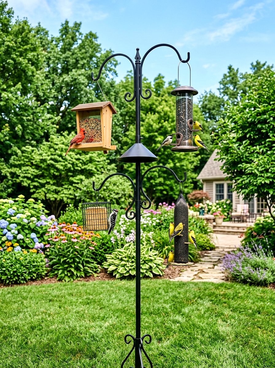 Multi level bird feeder station - 30 bird feeder garden ideas