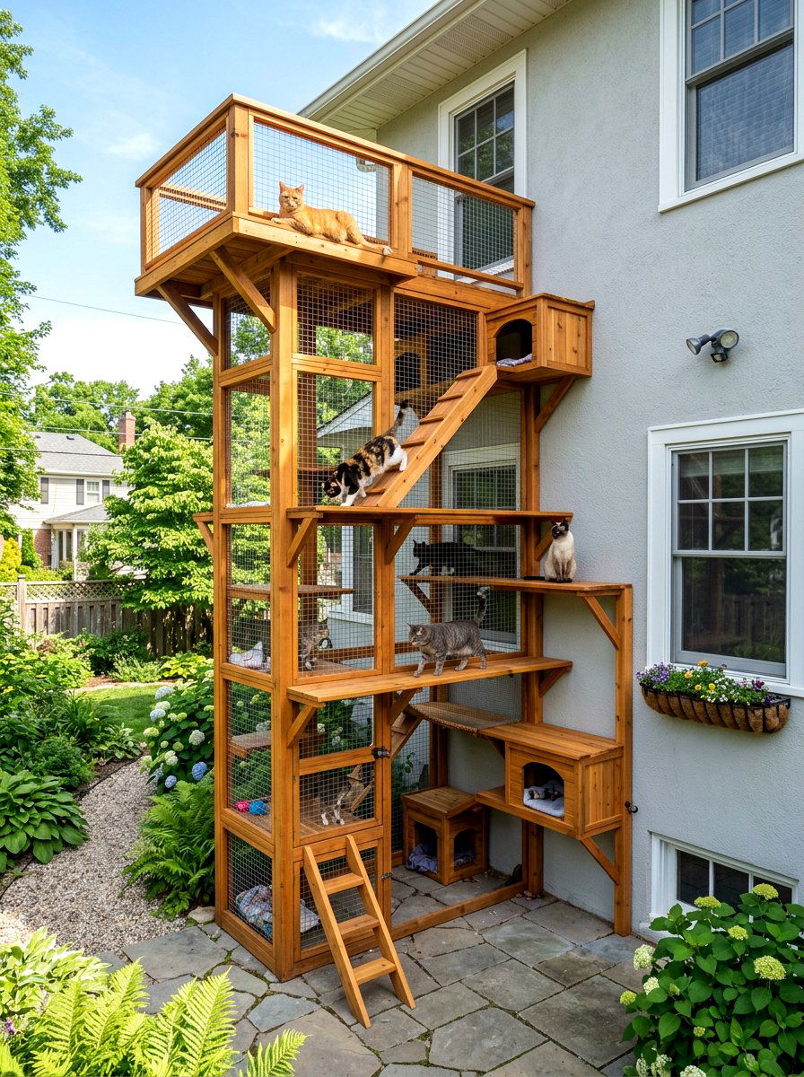 Multi level catio walk - 30 catio ideas