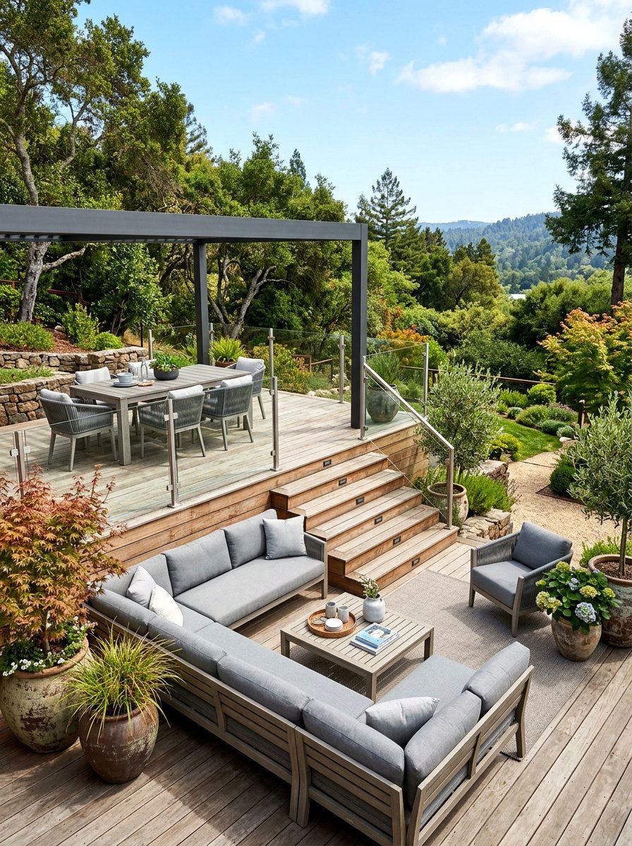 Multi level deck - 30 cozy deck ideas