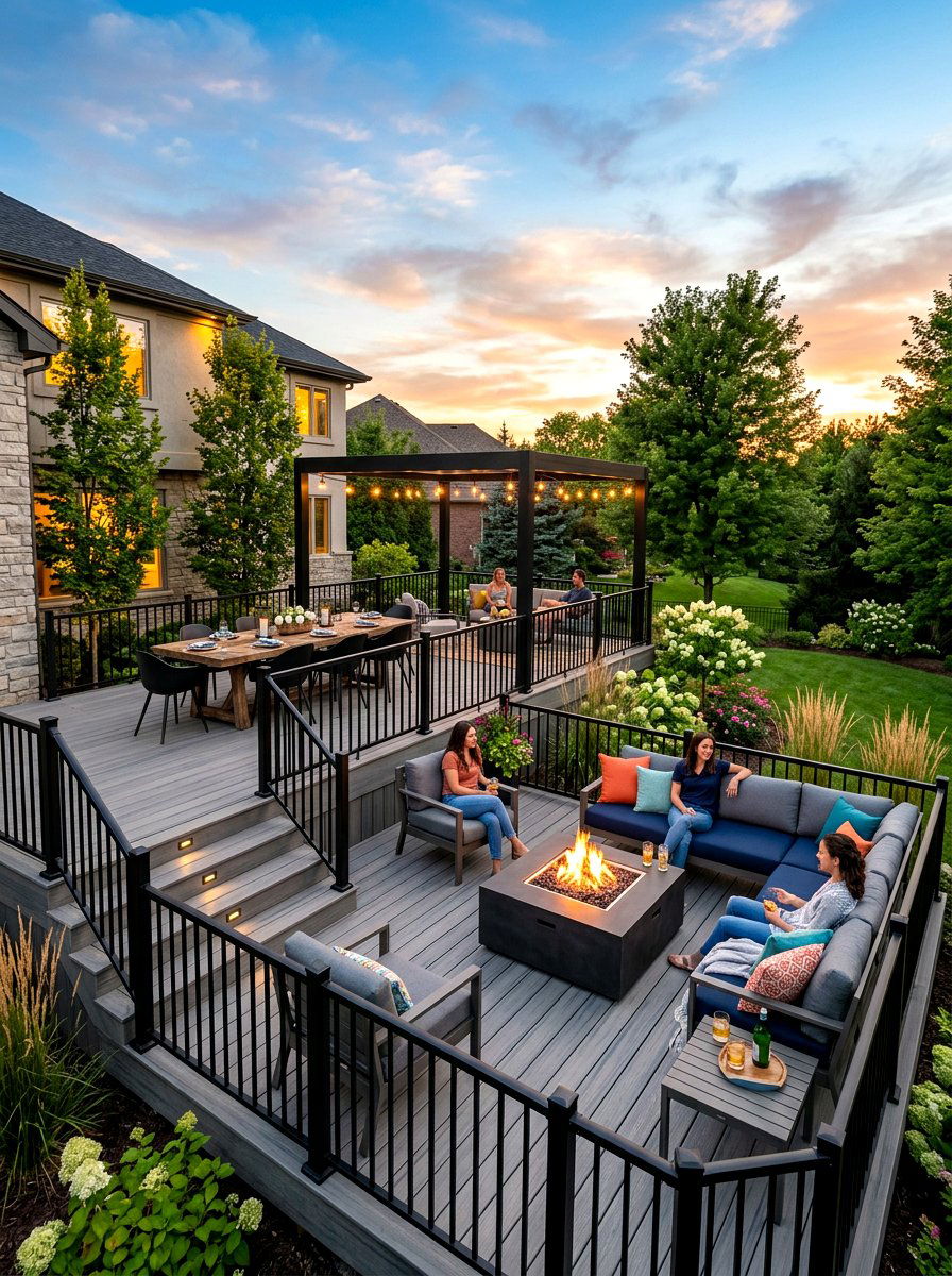 Multi level deck arrangement - 30 sunset deck decor ideas
