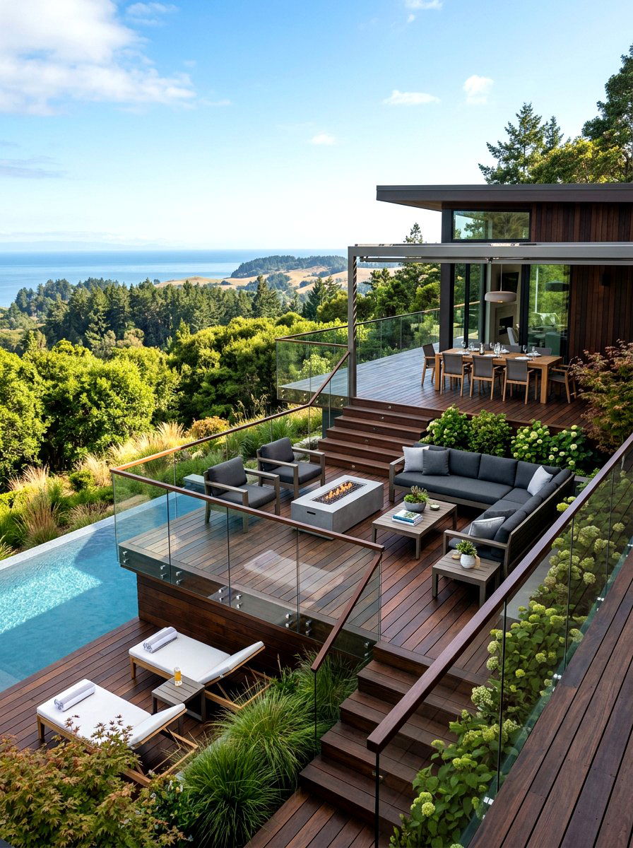 Multi level decking - 30 villa backyard ideas