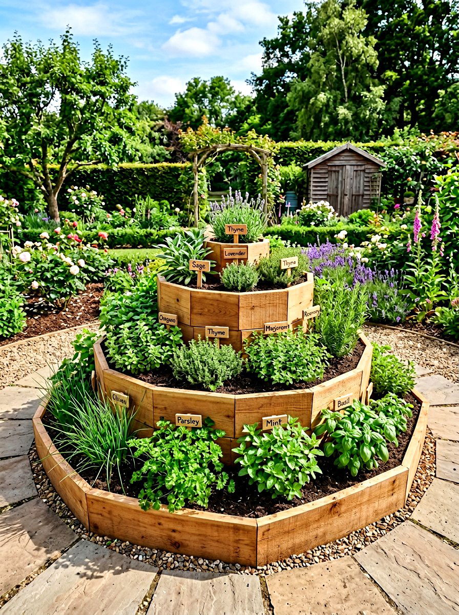Multi level herb spiral - 30 herb spiral ideas