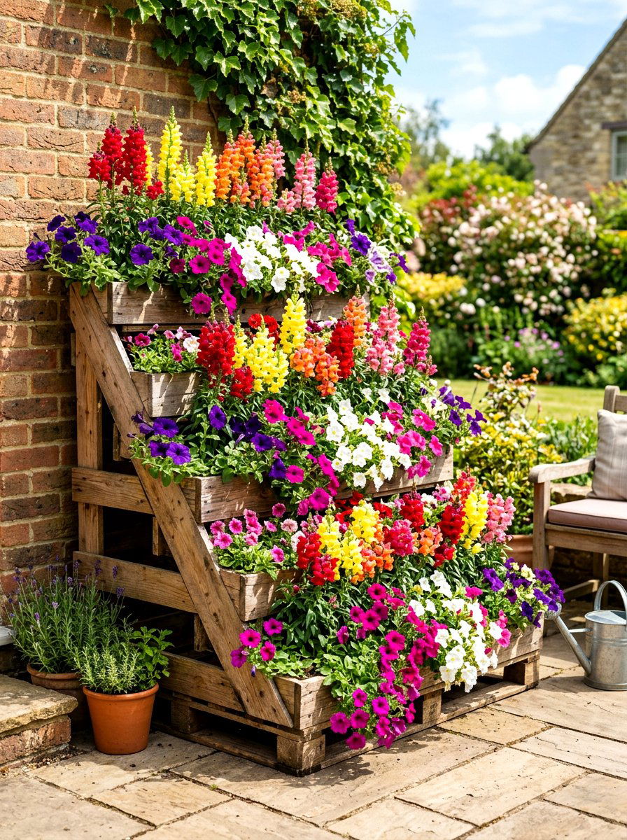 Multi level pallet planter - 30 pallet planter ideas