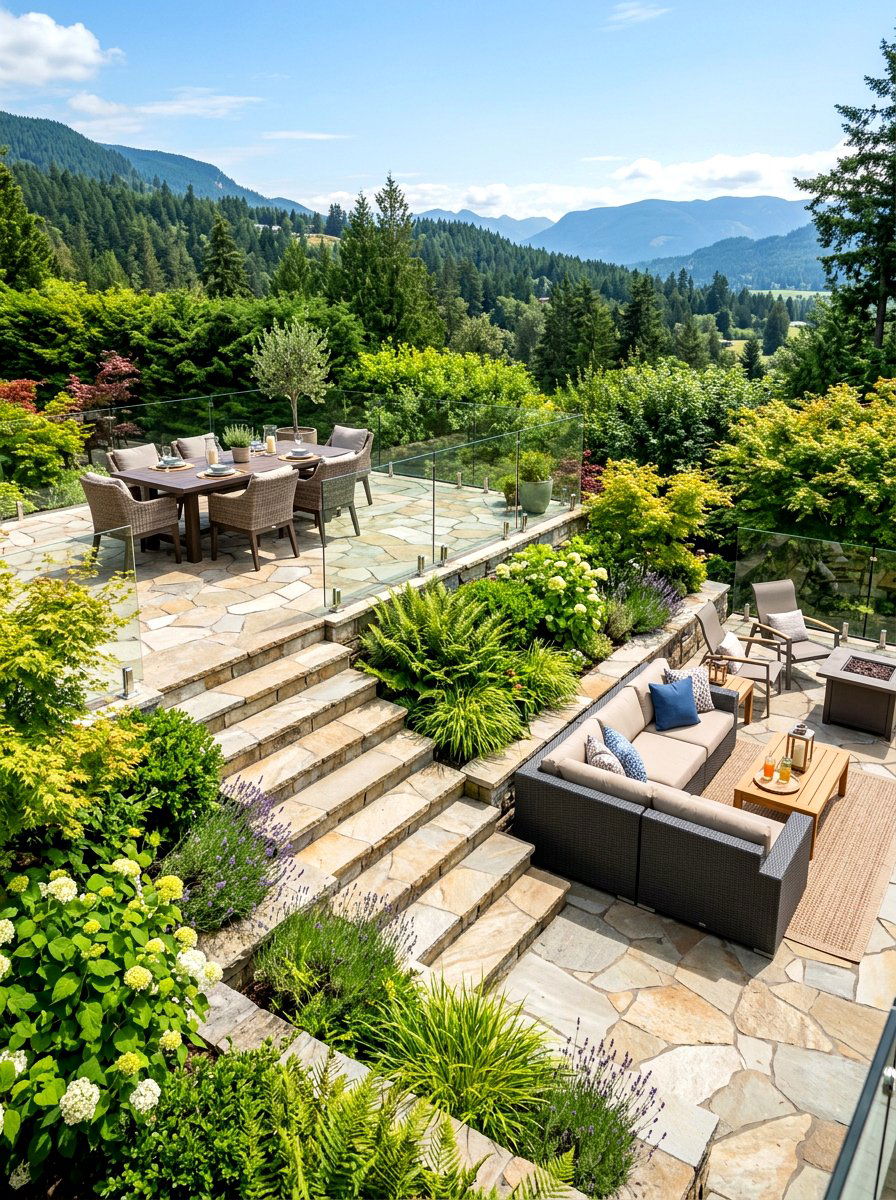 Multi level patio - 30 courtyard garden ideas