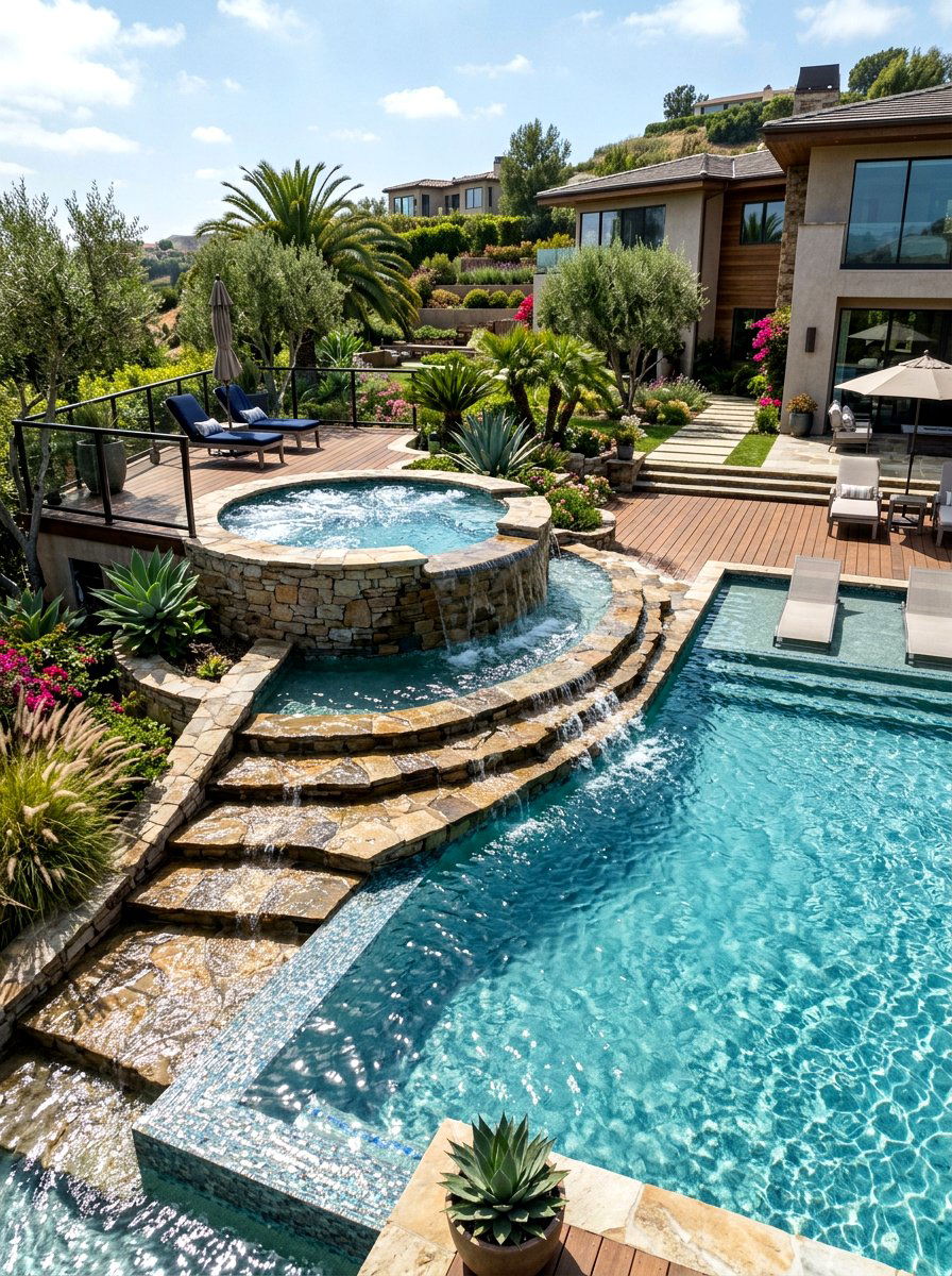 Multi level pool - 30 modern pool ideas
