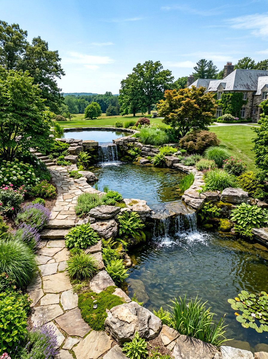Multi level stream - 30 backyard stream ideas