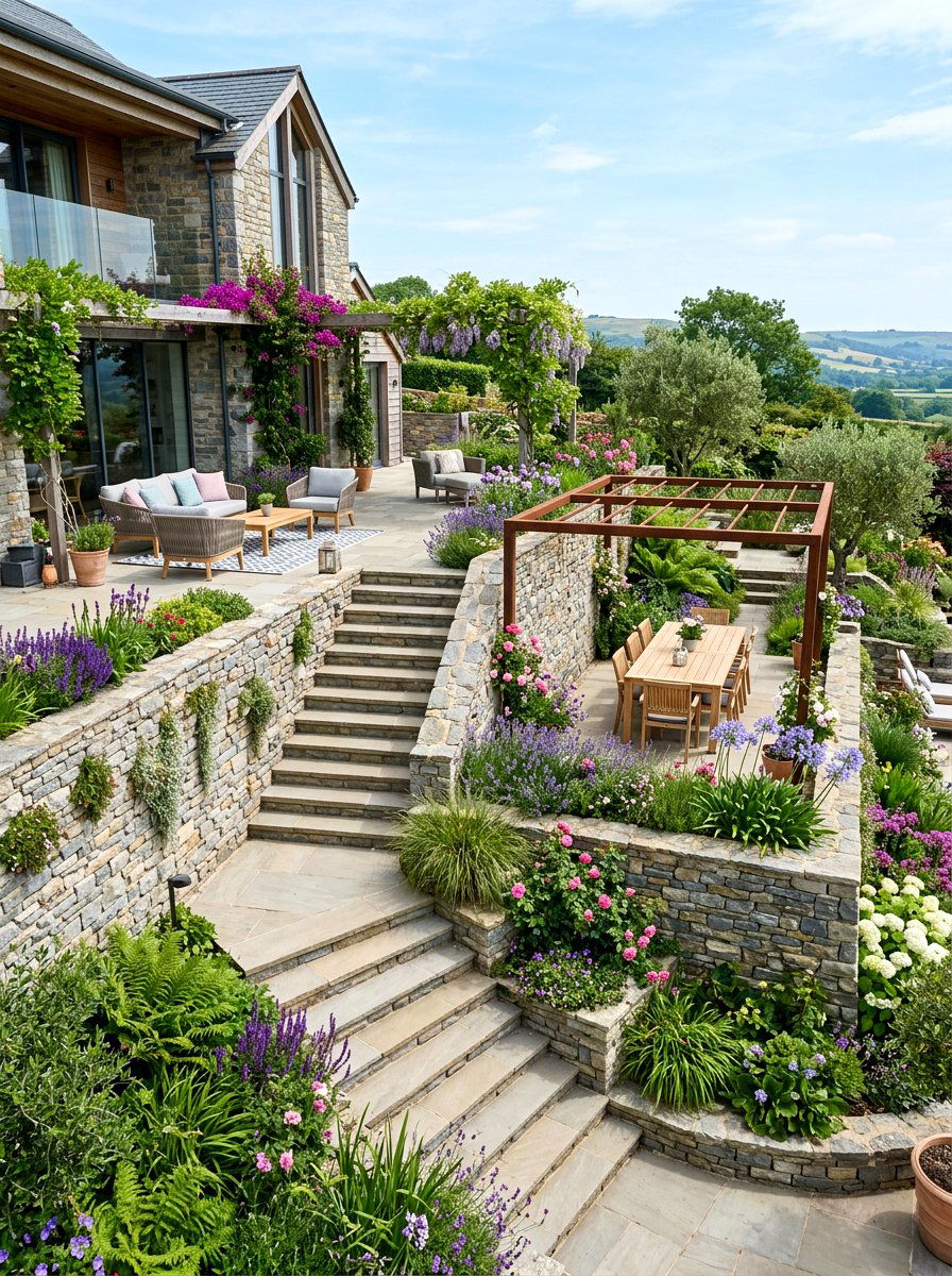 Multi level terrace - 30 modern garden ideas