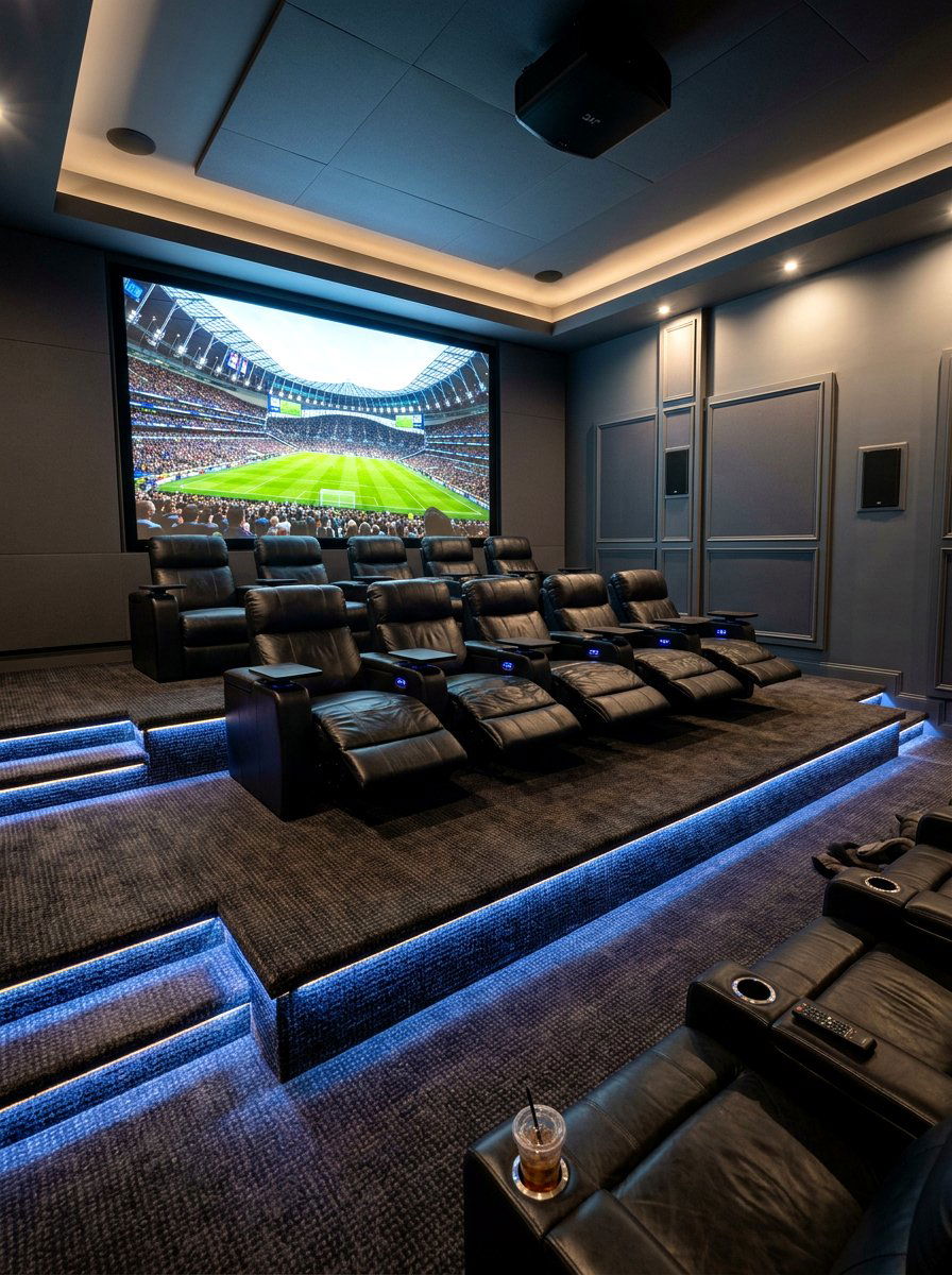 Multi level theater seating - 30 projector room ideas