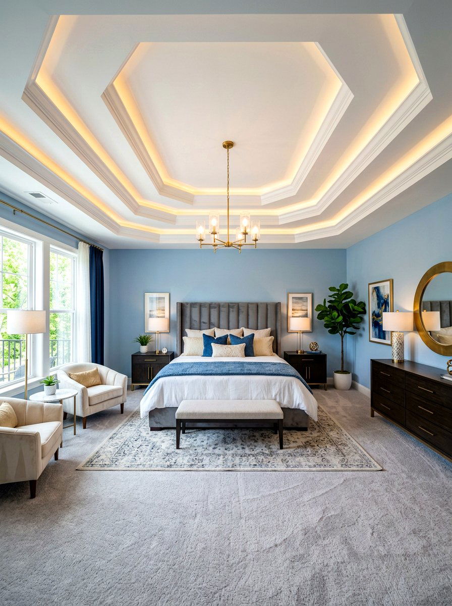 Multi level tray - 30 ceiling trim ideas