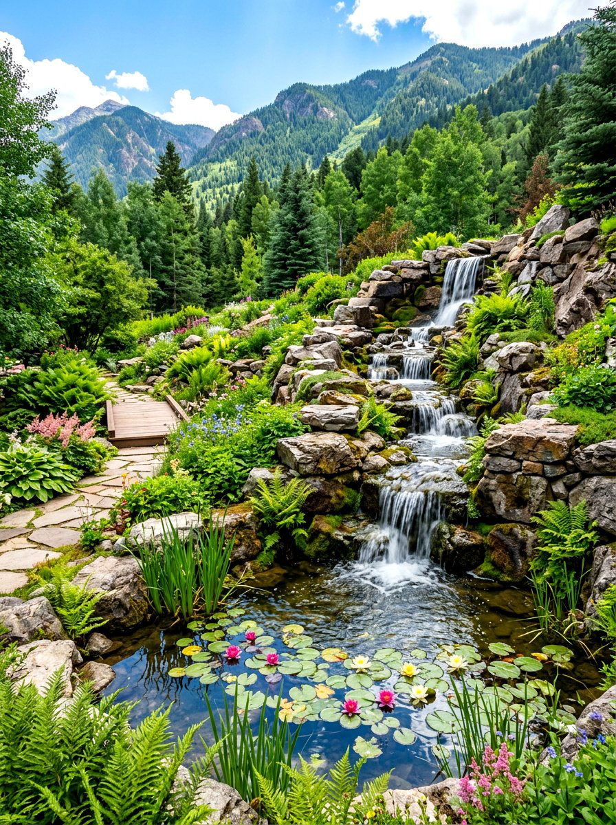 Multi level waterfall - 30 courtyard fountain ideas