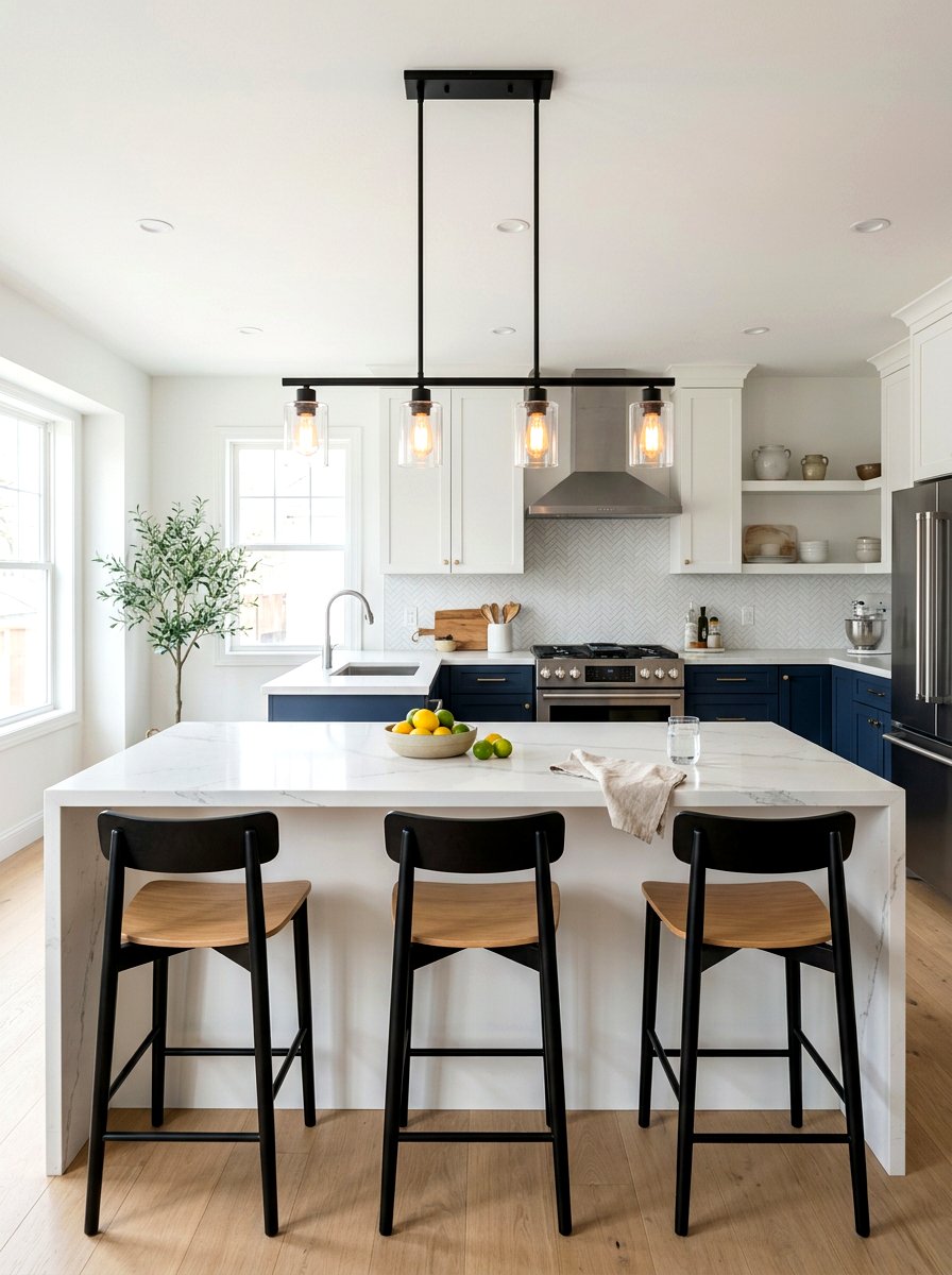 Multi light pendant bar spacing - 30 island pendant spacing ideas