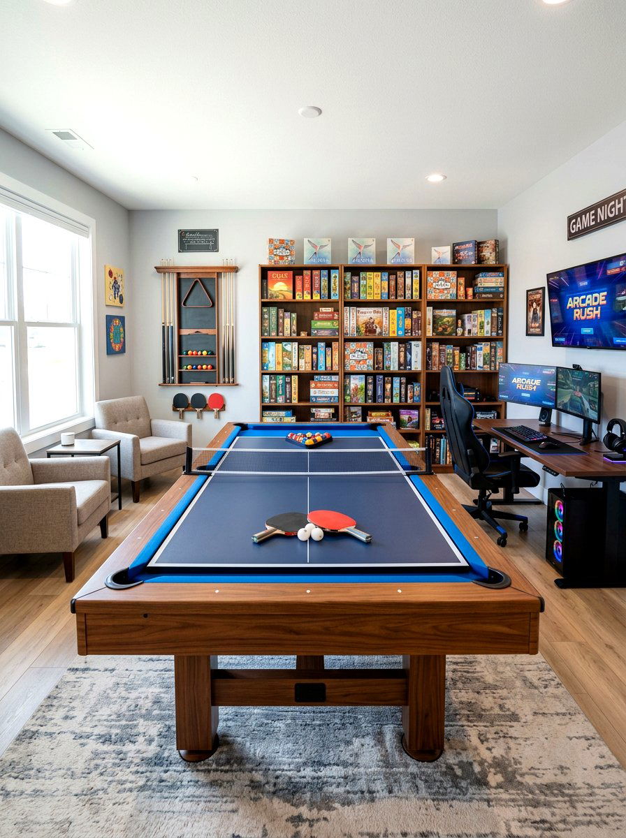Multi purpose game space - 30 billiards room ideas