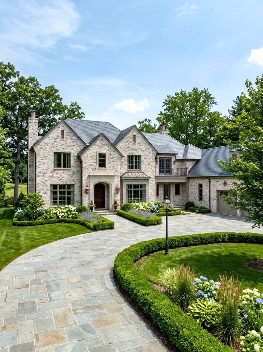 Multi tone limewash brick exterior - 30 limewashed brick wall ideas