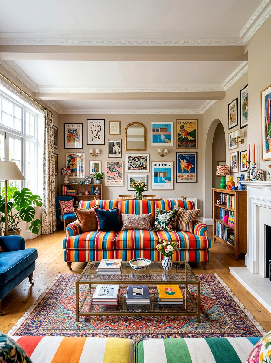 30 Circus Stripe Living Room Ideas for Instant Retro Wow