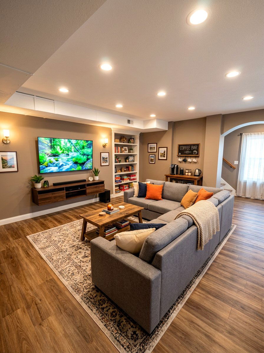 Multifunctional Basement Living Area - 30 sofa bed room ideas