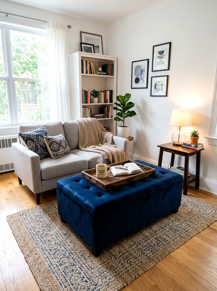 Multifunctional Ottoman Seating - 30 small apartment living room ideas