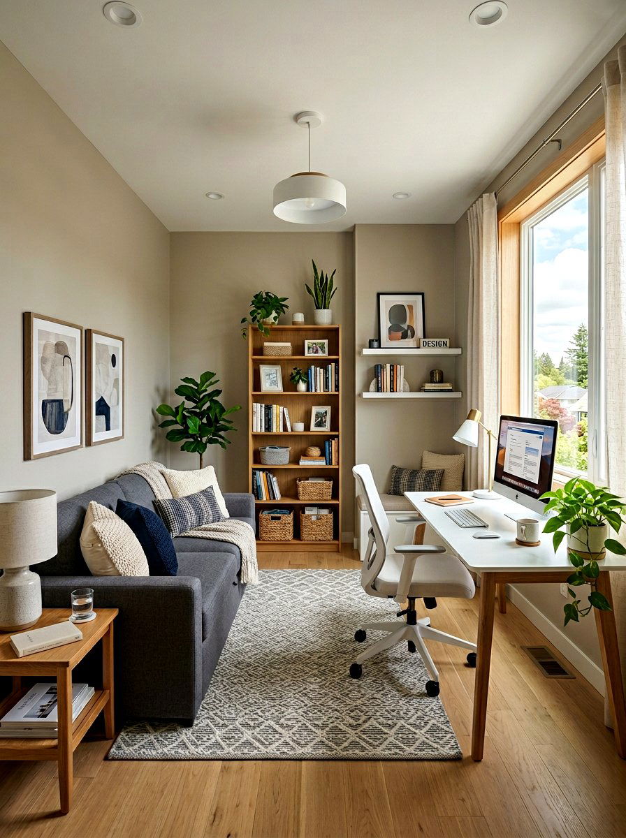 Multifunctional guest room office setup - 30 furniture arrangement ideas