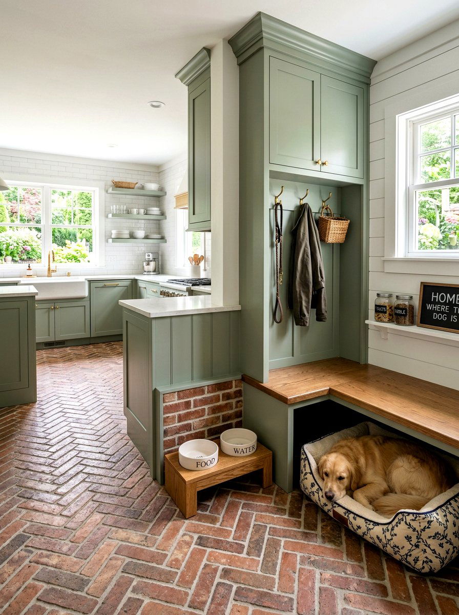 Multifunctional kitchen mudroom pet area - 30 pet station kitchen ideas
