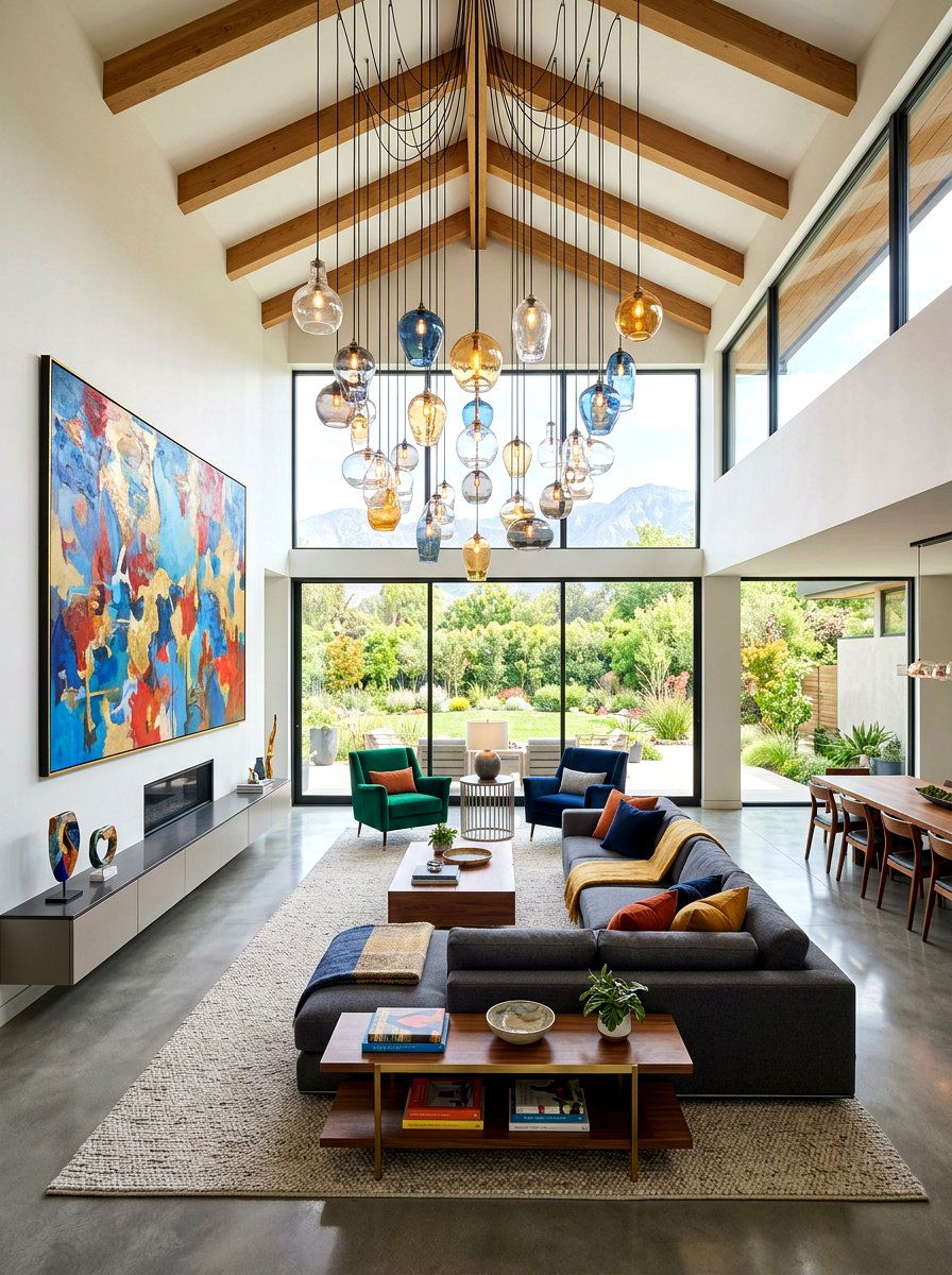 Multiple Pendant Cluster - 30 layered lighting living room ideas