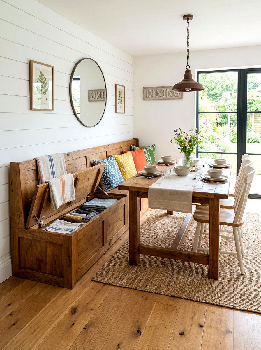 Multipurpose Storage Bench - 30 compact apartment dining ideas