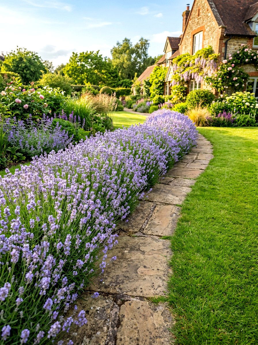 Munstead lavender for low border - 30 lavender garden ideas