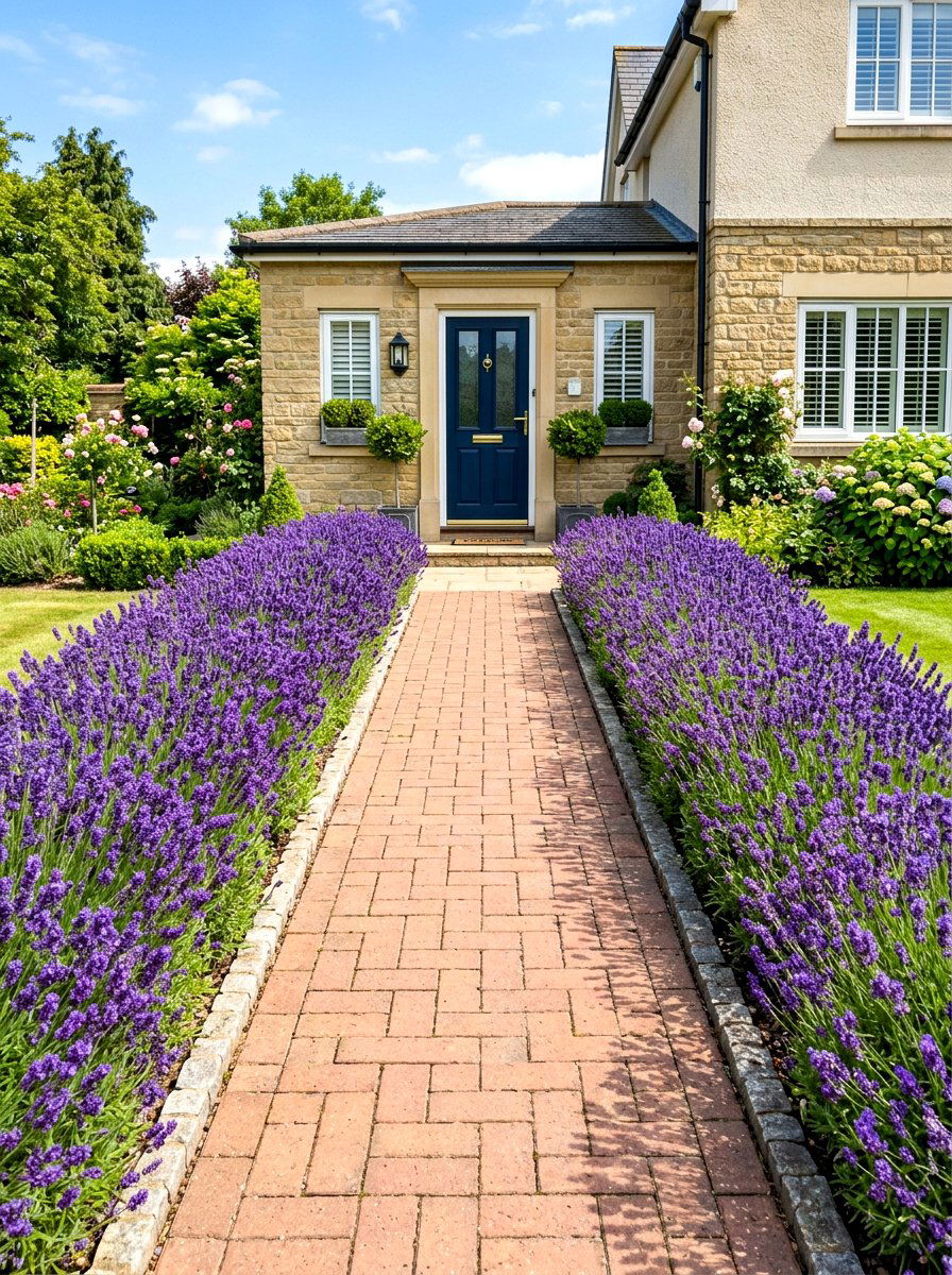 Munstead lavender walkway - 30 lavender border ideas
