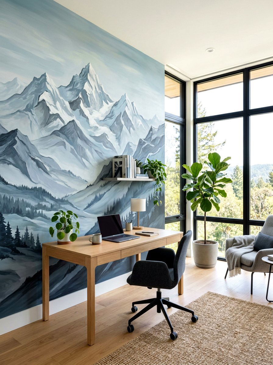 Mural Painting - 30 home office wall ideas
