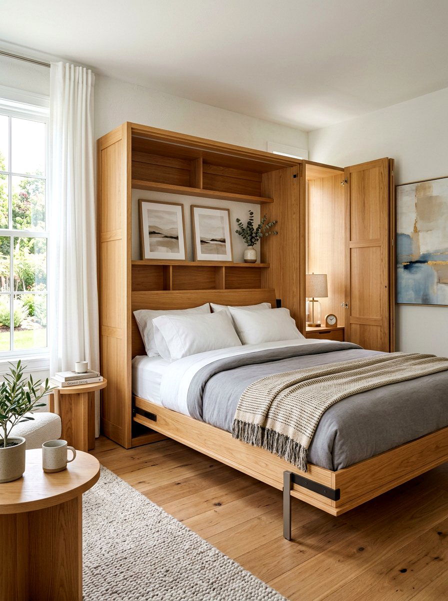 Murphy Bed Cabinet - 30 foldable furniture apartment ideas