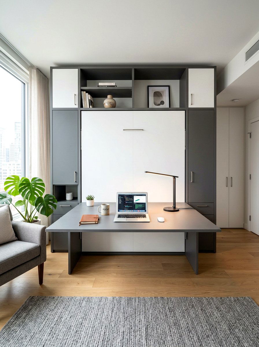 Murphy Bed Desk Combo - 30 office nook apartment ideas