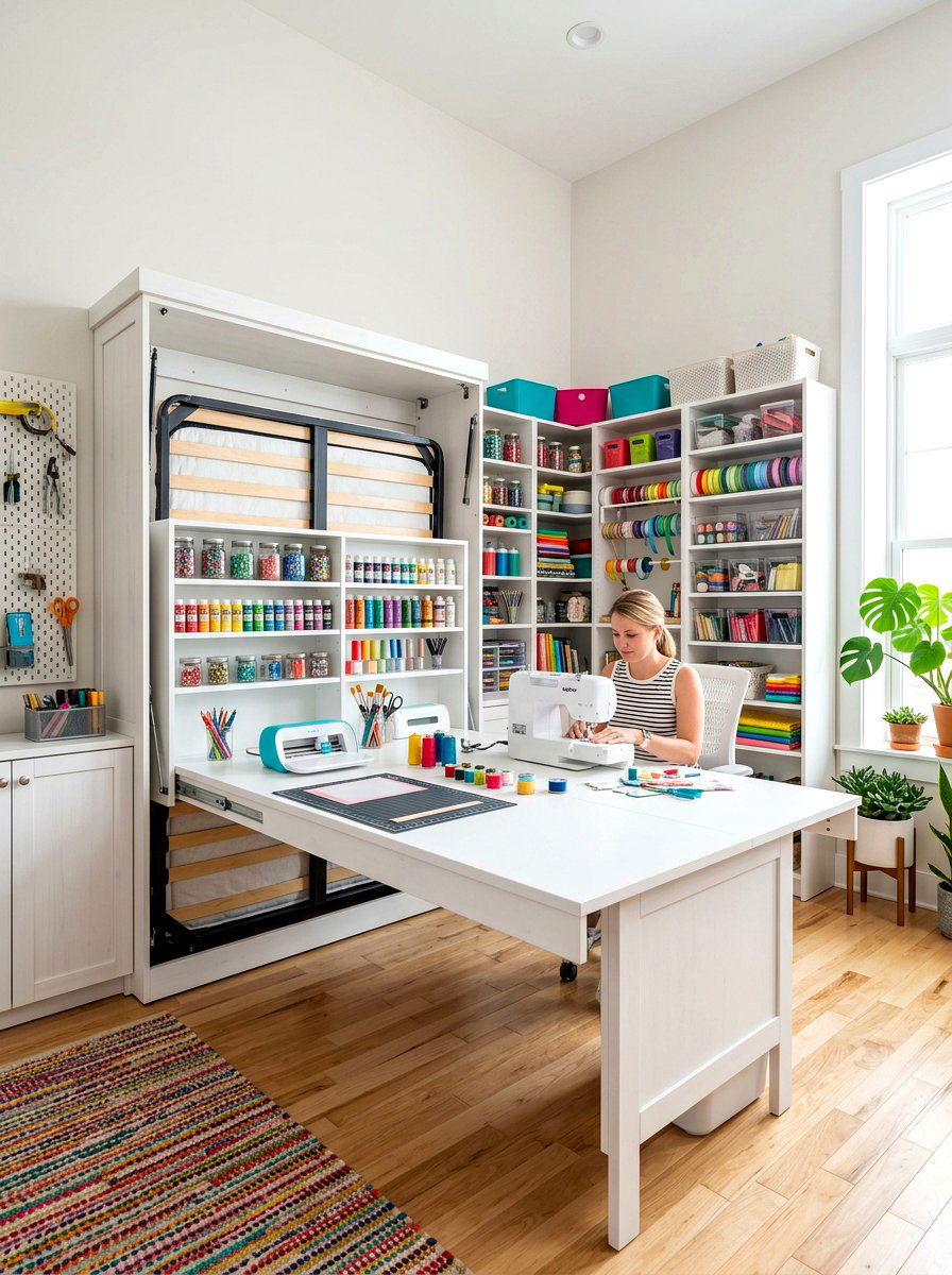 Murphy Bed Flip Down Table - 30 fold out bed room ideas