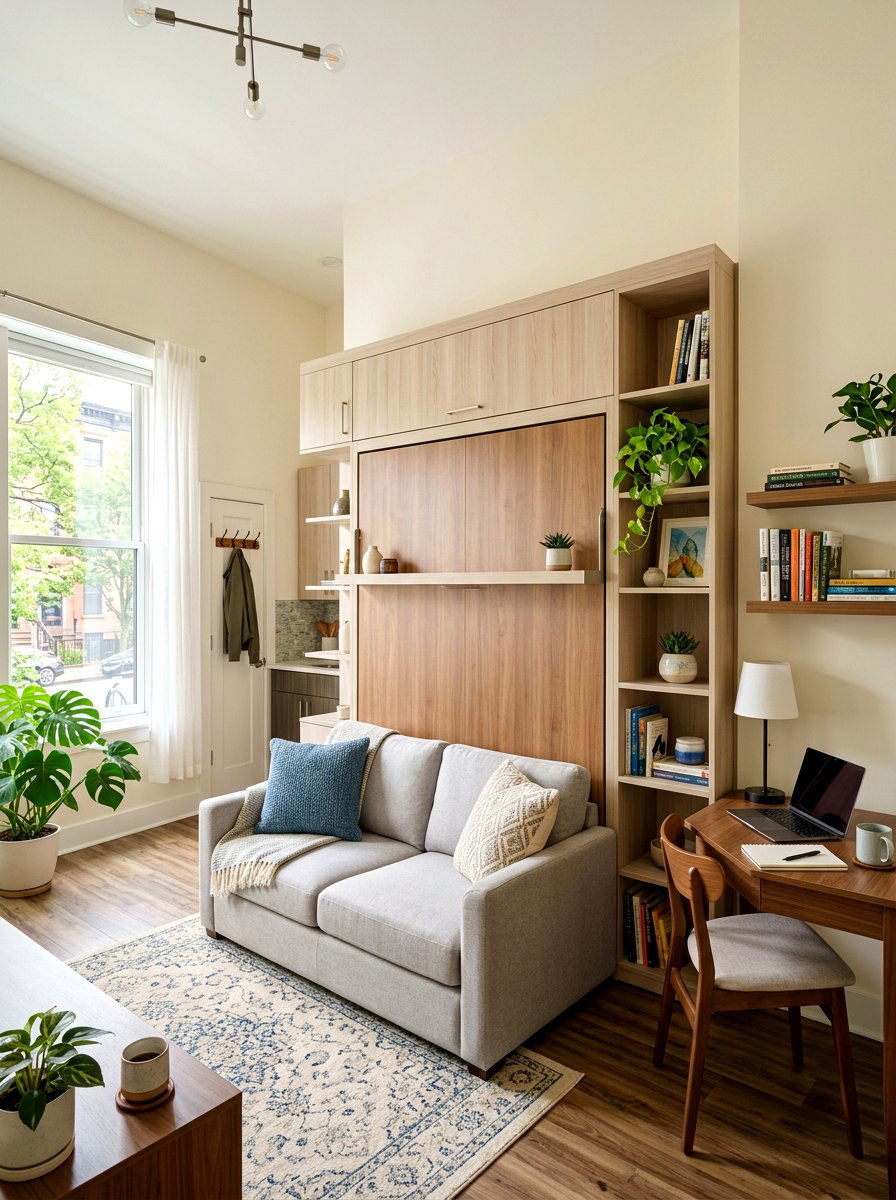 Murphy Bed Studio - 30 tiny apartment aesthetic ideas