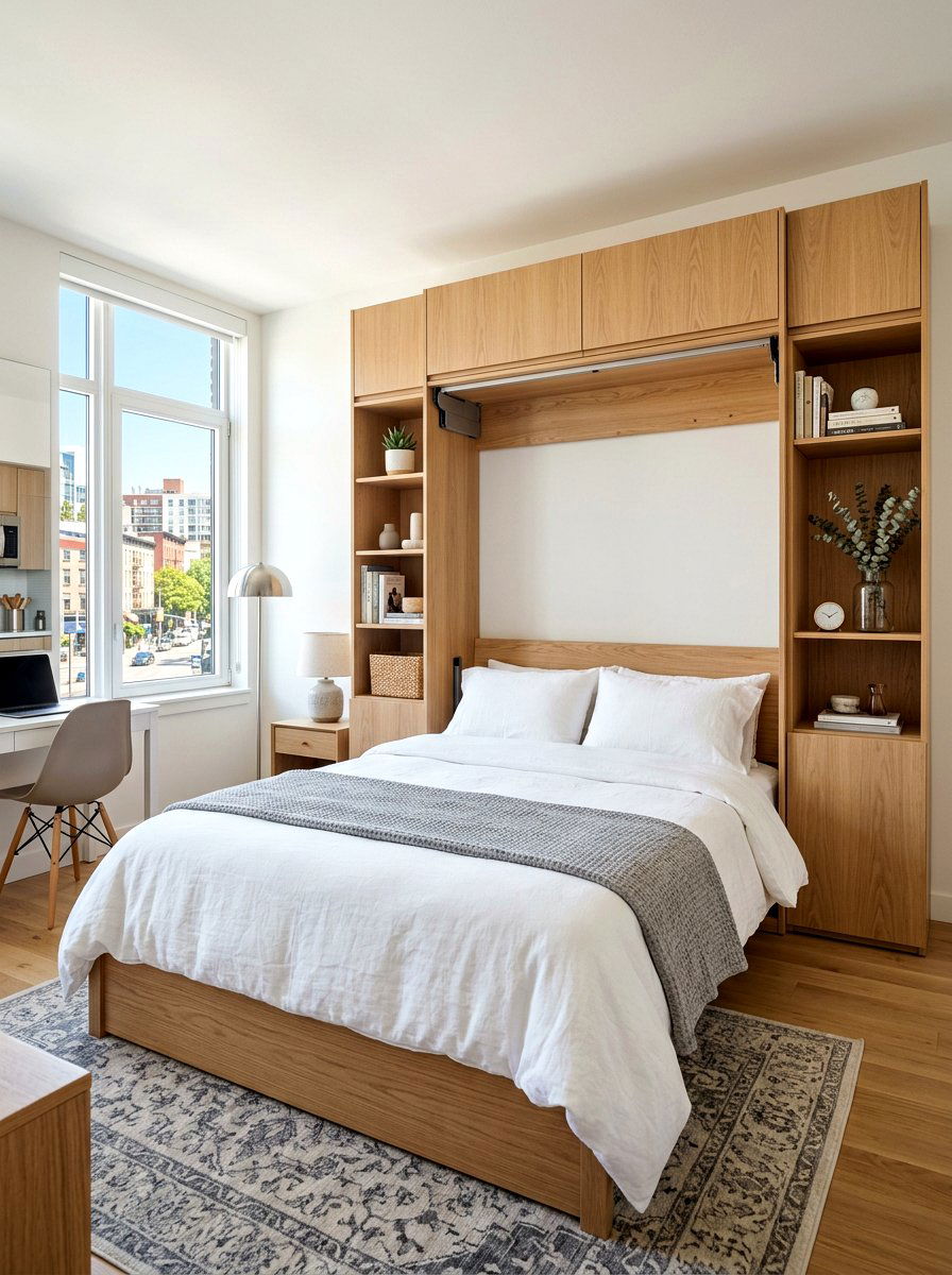 Murphy Bed Wall Unit - 30 flexible apartment furniture ideas