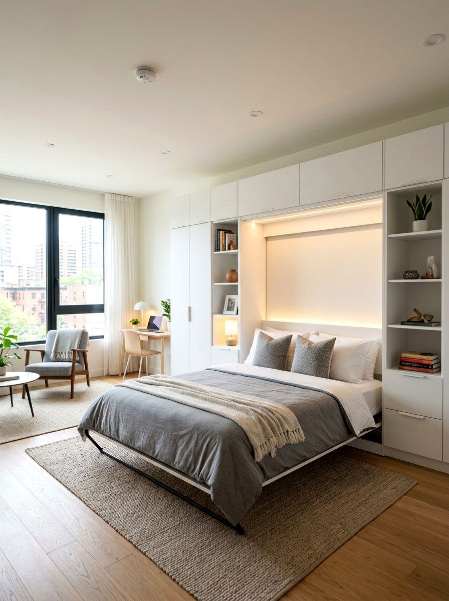 Murphy Bed With Cabinets - 30 bedroom storage ideas