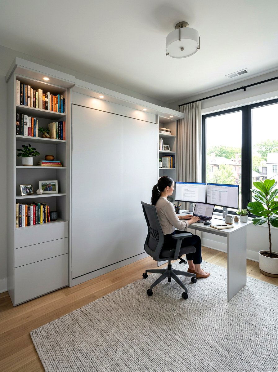 Murphy Bed With Shelving - 30 smart storage home ideas