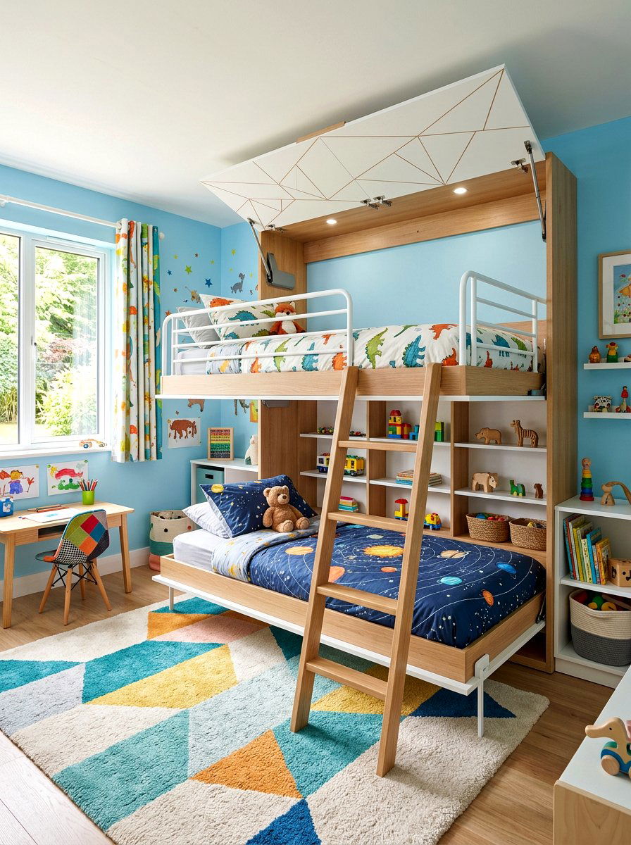 Murphy Bunk Bed System - 30 foldable furniture apartment ideas