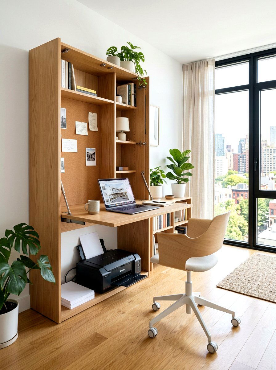 Murphy Desk Printer Station - 30 printer nook ideas