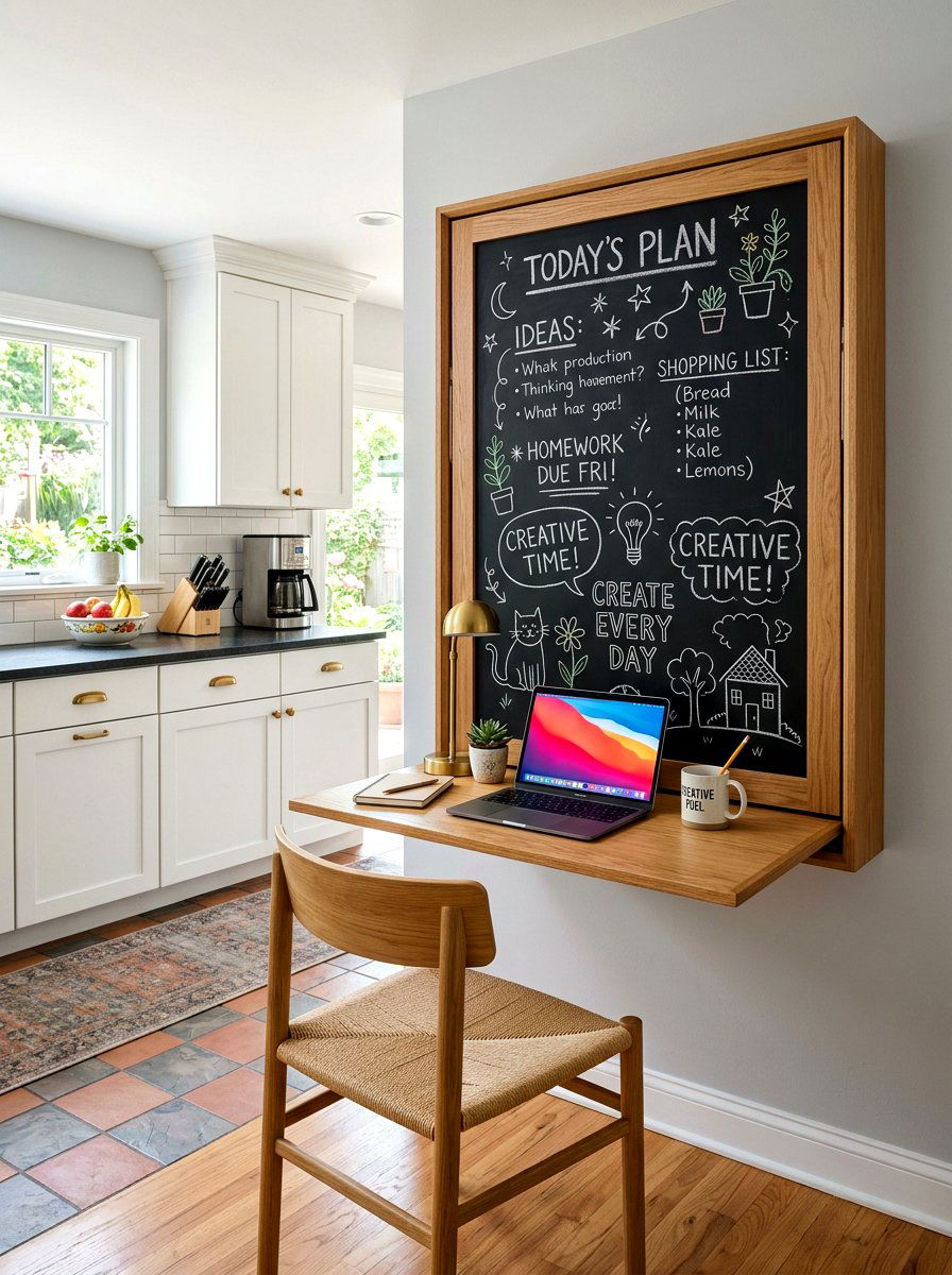 Murphy Desk With Chalkboard - 30 Murphy desk apartment ideas