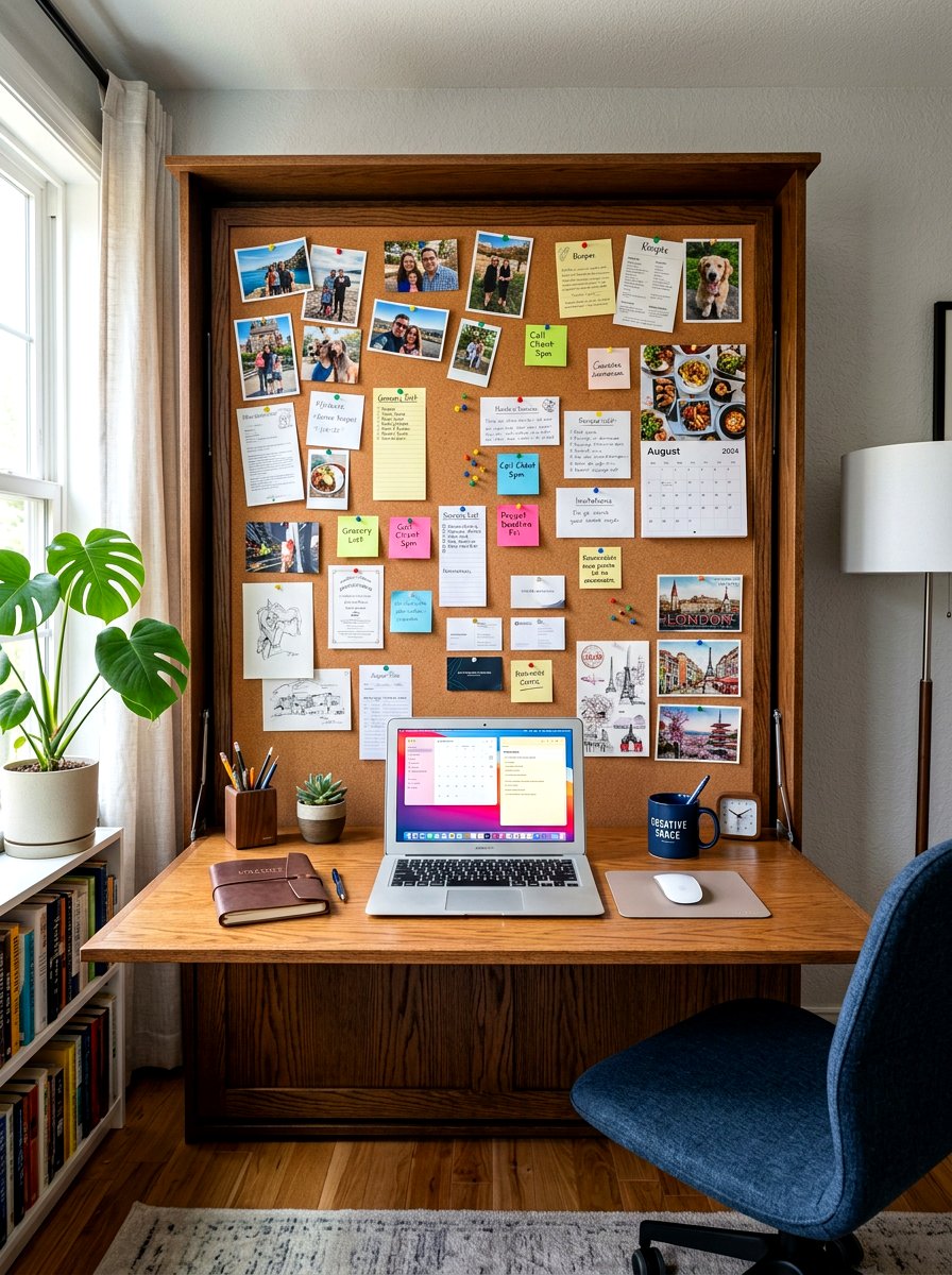 Murphy Desk With Cork Board - 30 Murphy desk apartment ideas