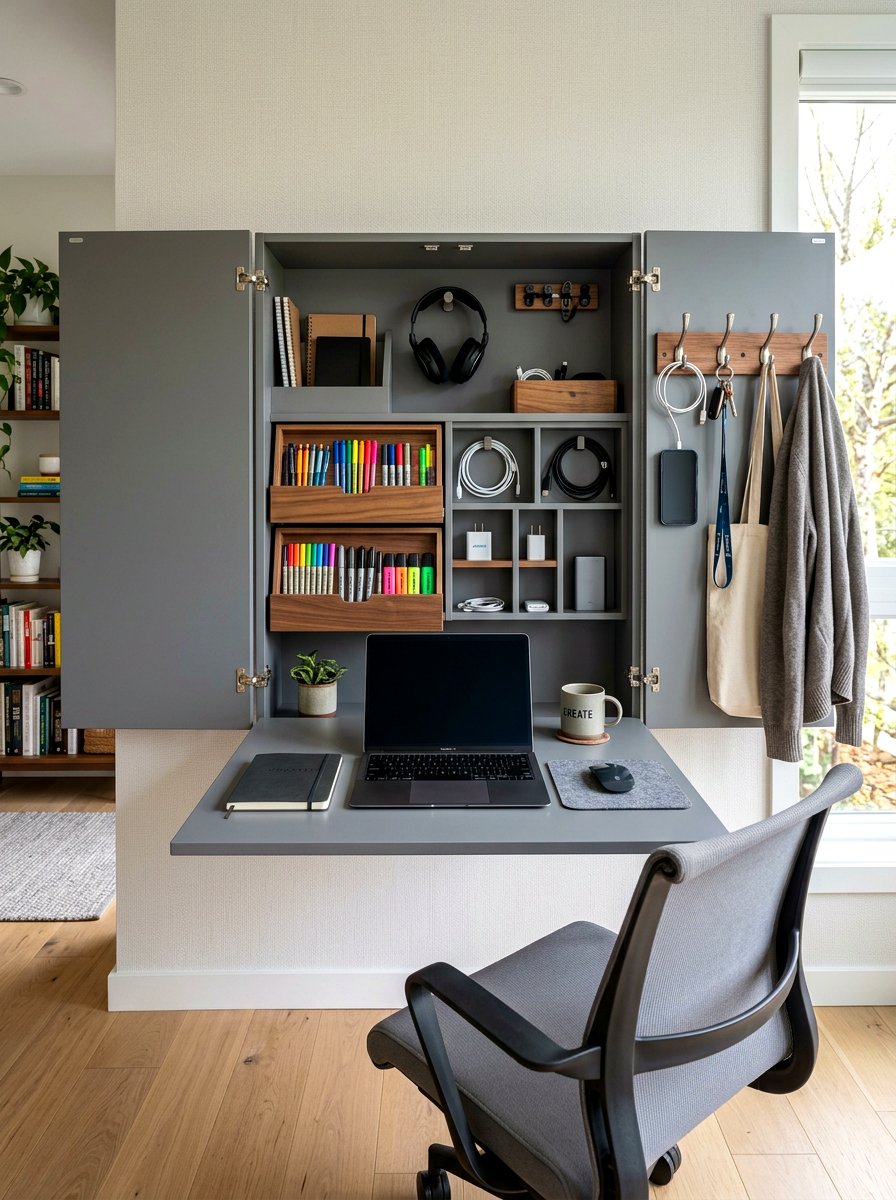 Murphy Desk With Storage - 30 Murphy desk apartment ideas