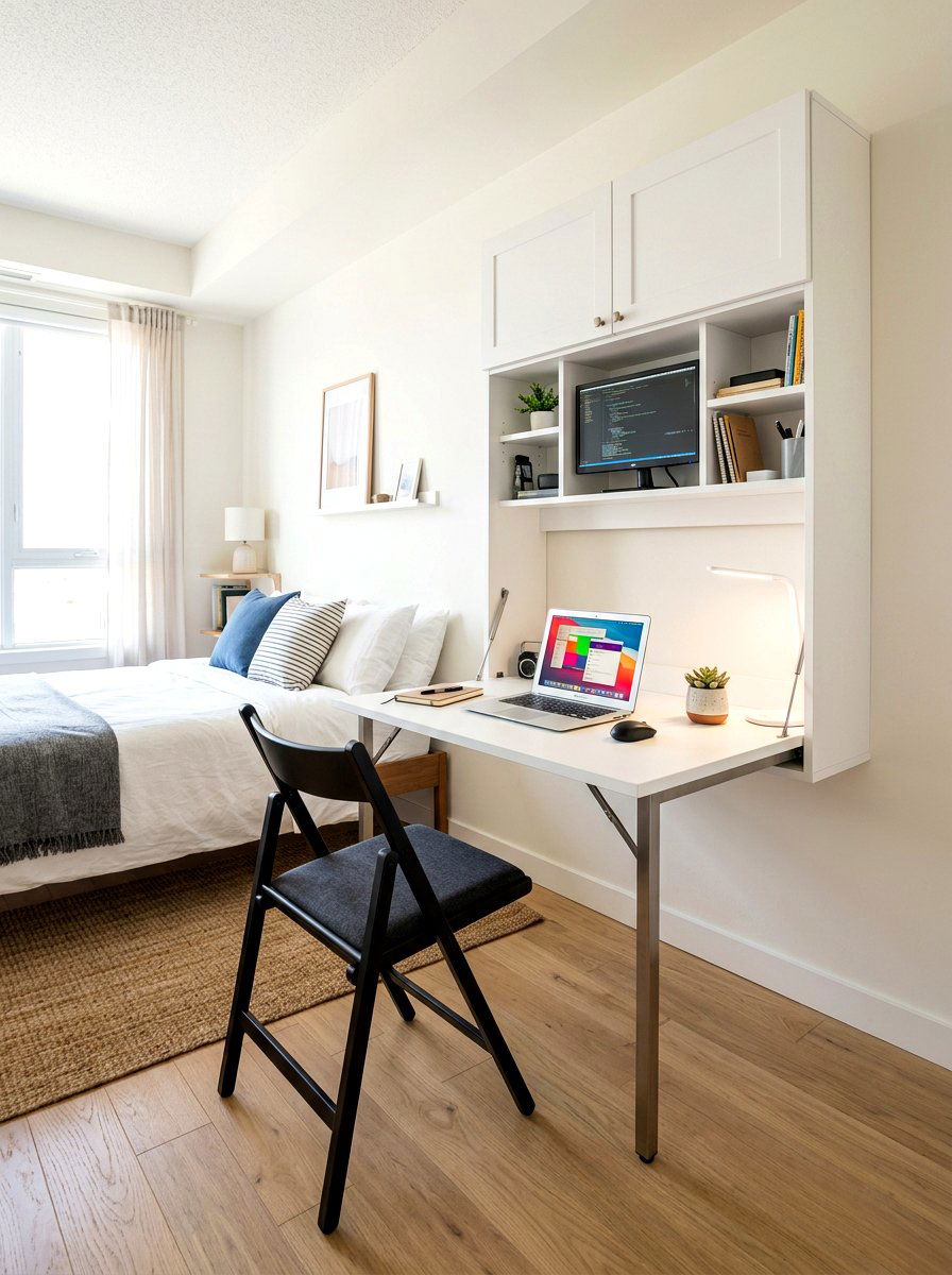 Murphy Fold Down Desk - 30 teen bedroom desk ideas