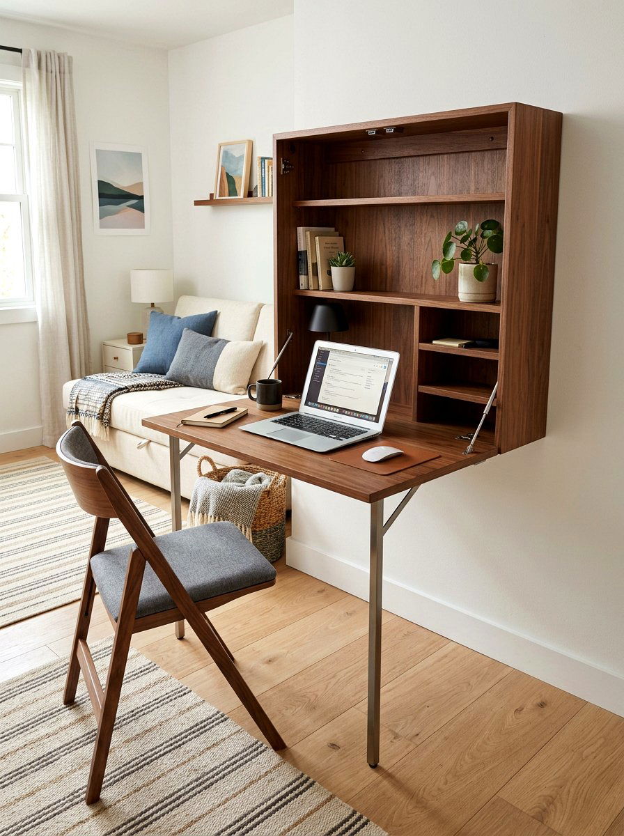 Murphy Wall Desk - 30 study hall nook ideas