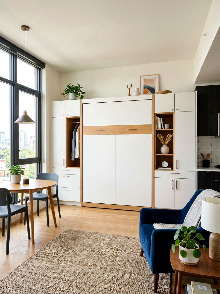 Murphy bed with storage - 30 bedding storage ideas