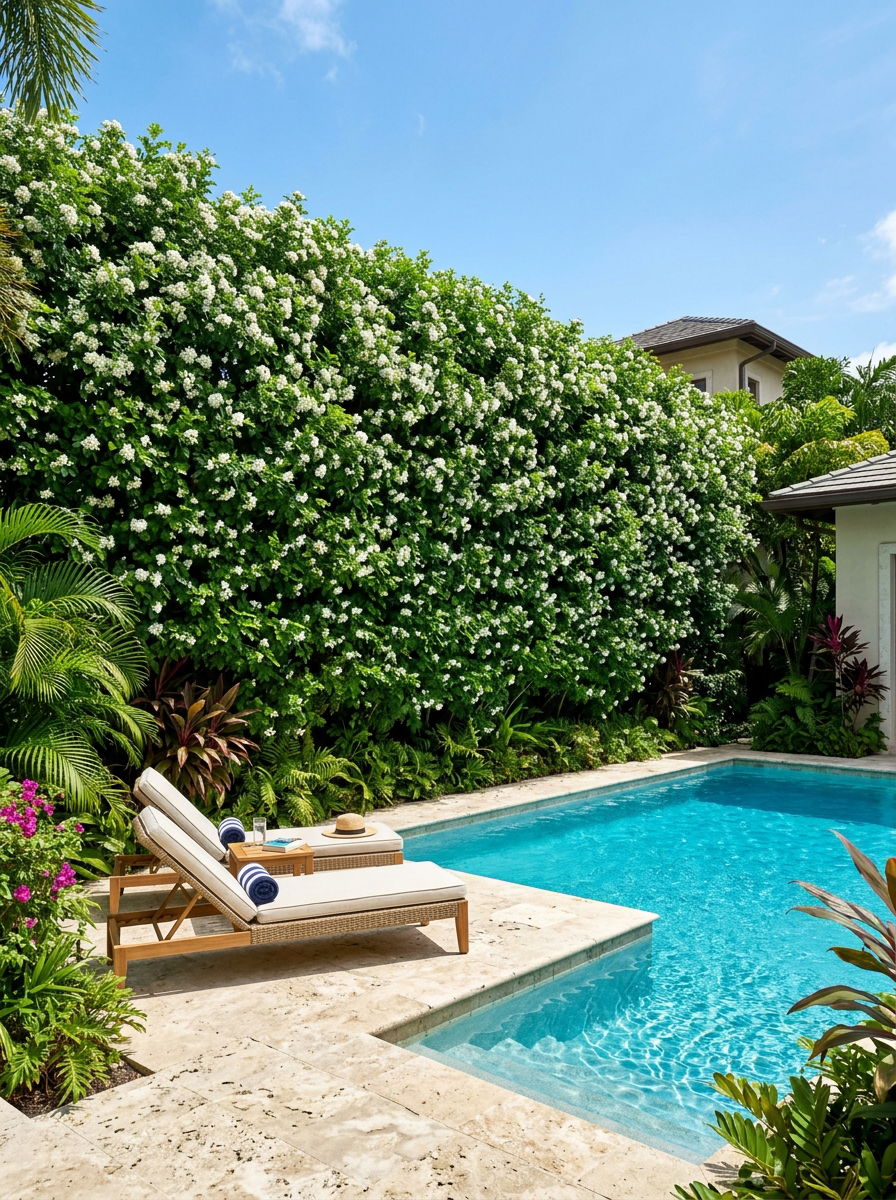 Murraya Paniculata Orange Jasmine Hedge - 30 pool privacy hedge ideas